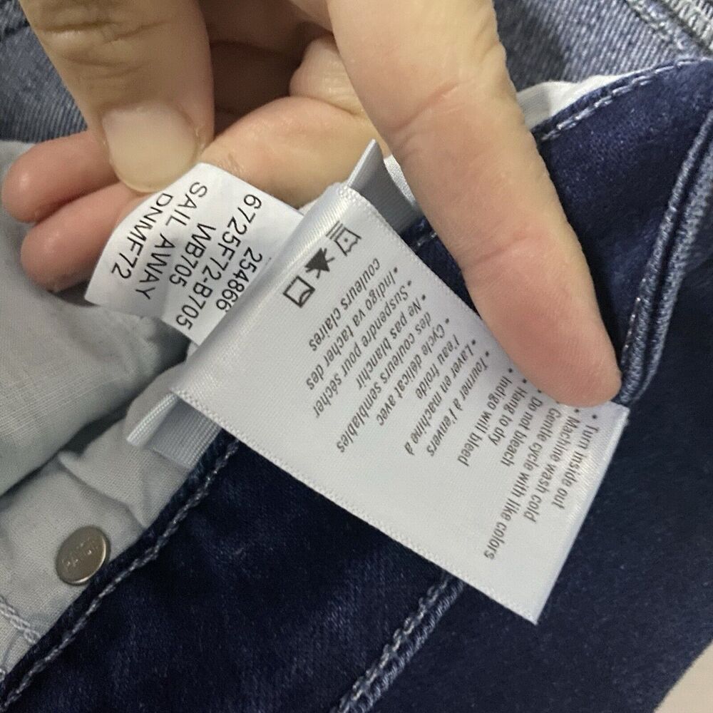 Paige Genevieve NWT high rise flare wide jean sail away dark wash 33 NEW - Picture 12 of 13